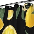 thumbnail image 3 of Yellow Lemon Fruit Slices Black Pattern Shower Curtain 72"x84" ,Bathroom Decorative Shower Curtains Set with 12 Hooks,Modern Waterproof Washable Shower Curtain, 3 of 6