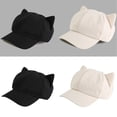 thumbnail image 2 of lanema Harajuku Octagonal Hat with Cats Ear Baseball Hat Adjust Head Size Hat Cycling Climbing Travel Visor Hat for Girl Woman, 2 of 16