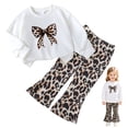 thumbnail image 5 of Kids Toddler Girl Fall Clothes Graphic Print Sweatshirt Pullover Leopard Flared Pants 2Pcs Winter Outfits 12-18 Months, 5 of 9