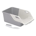 thumbnail image 3 of Almencla Cat Litter Box Compact Professional Open Top Low Entry Easy Clean Cat Toilet White Gray, 3 of 8
