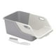thumbnail image 3 of Arenero para gatos, inodoro para gatos, bandeja para cama de mascotas, semicerrado, regalos, parte delantera rebajada Blanco Gris, 3 of 9