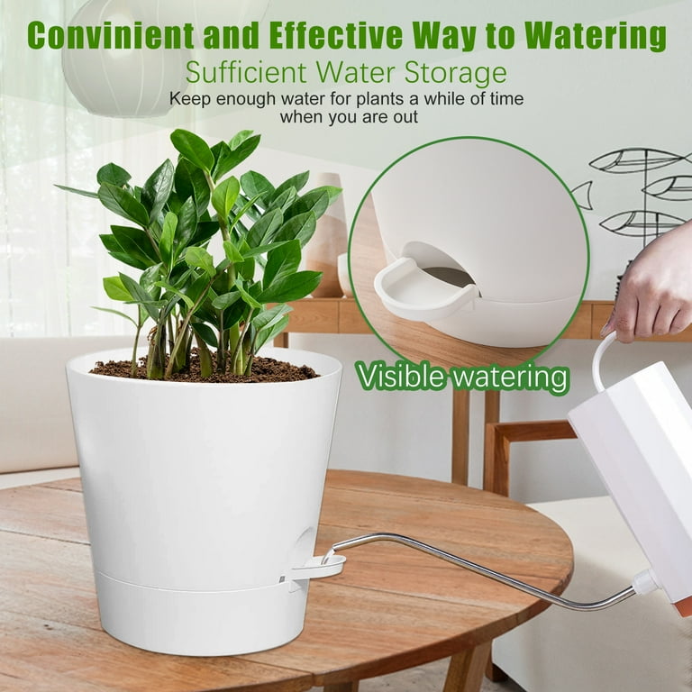 Fabulas Self Watering Planters, 5/5.5/6/6.5/7 Inch Self Watering Plant Pots for Indoor and Outdoor Plants, 5 Pack