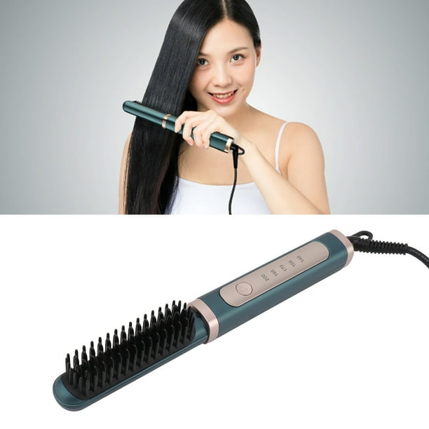 Hair Straightening Brush 5 Temperature Gears Anion Ceramic Hair Straightener Comb for Dry Wet Use 100 240V US Plug Walmart