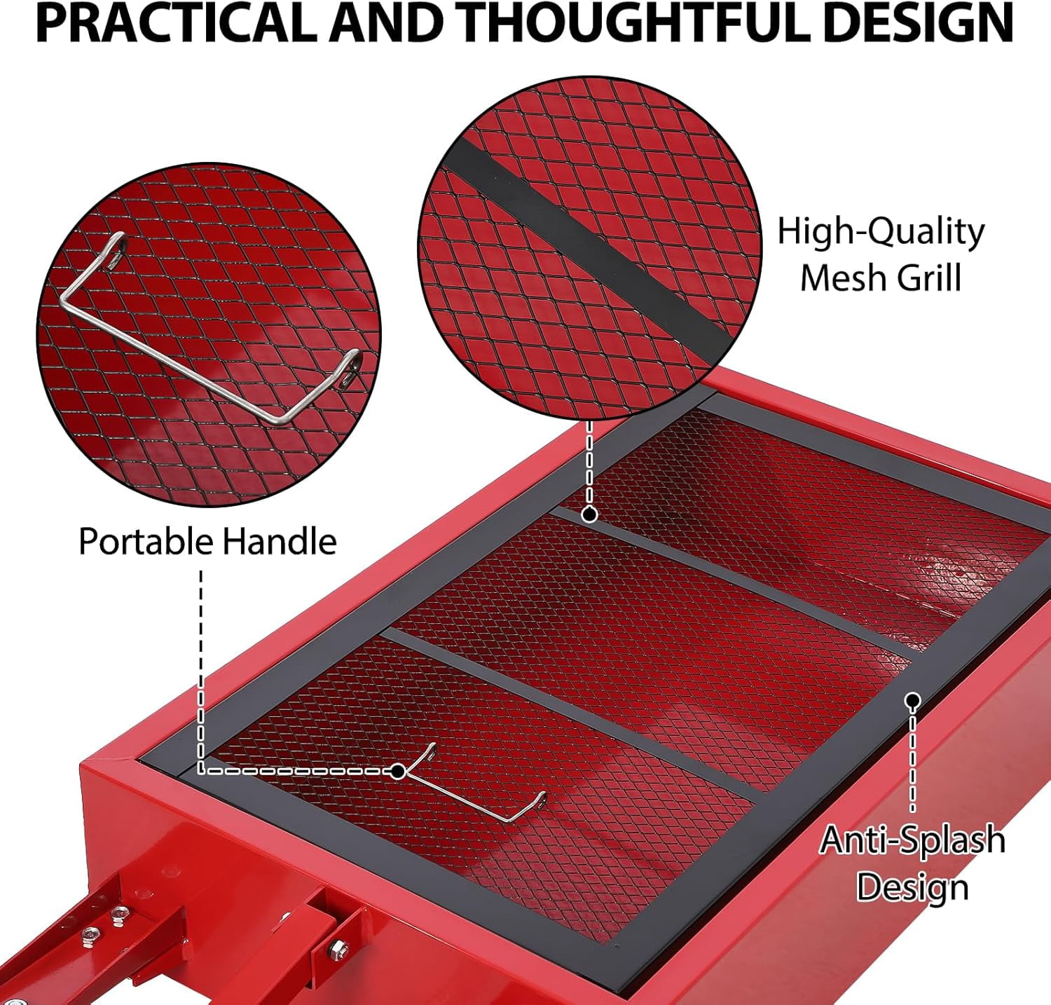 20 Gallon Oil Drain Pan Oil Drain Tank, 76L Low Profile Oil Drain Pan, Large Capacity Oil Change Pan with Manual Pump & T Foldable Hand and Wheels, 8FT Hose Oil Drain Cart for Car, SUV, Trucks