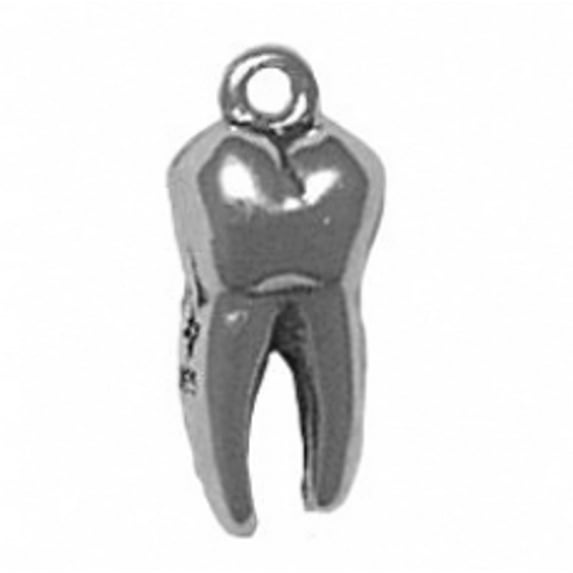 Sterling Silver 20" 1.2mm Box Chain 3D Molar Or Wisdom Tooth Pendant Necklace