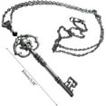 thumbnail image 6 of Skeleton Key Necklace Gothic Victorian Pendant with Silver Chain Razorwire and Rose Accents, 6 of 7