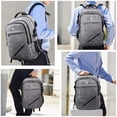 thumbnail image 3 of Mochila FENGDONG para portátil grande de 17,3", impermeable, gris oscuro, 3 of 5