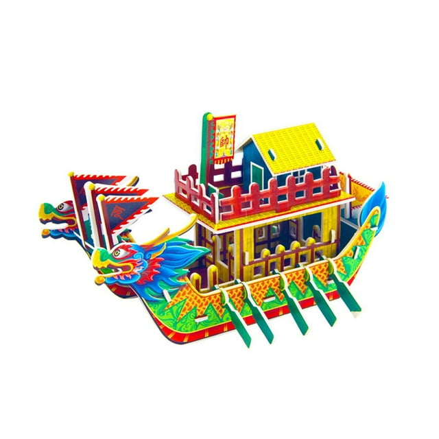 TISHITA 3D Ship Puzzle Building Educational Handcraft Kids Puzzles Manual for Decoration double dragon boat