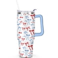 thumbnail image 2 of Red and Blue Bow Ties 40 Oz Tumbler with Handle Lid and Straw Stainless Steel Double Walled Vacuum Insulated Cup Merry Christmas Gifts Tumbler for Women Men Friends Outdoor Indoor, 2 of 6
