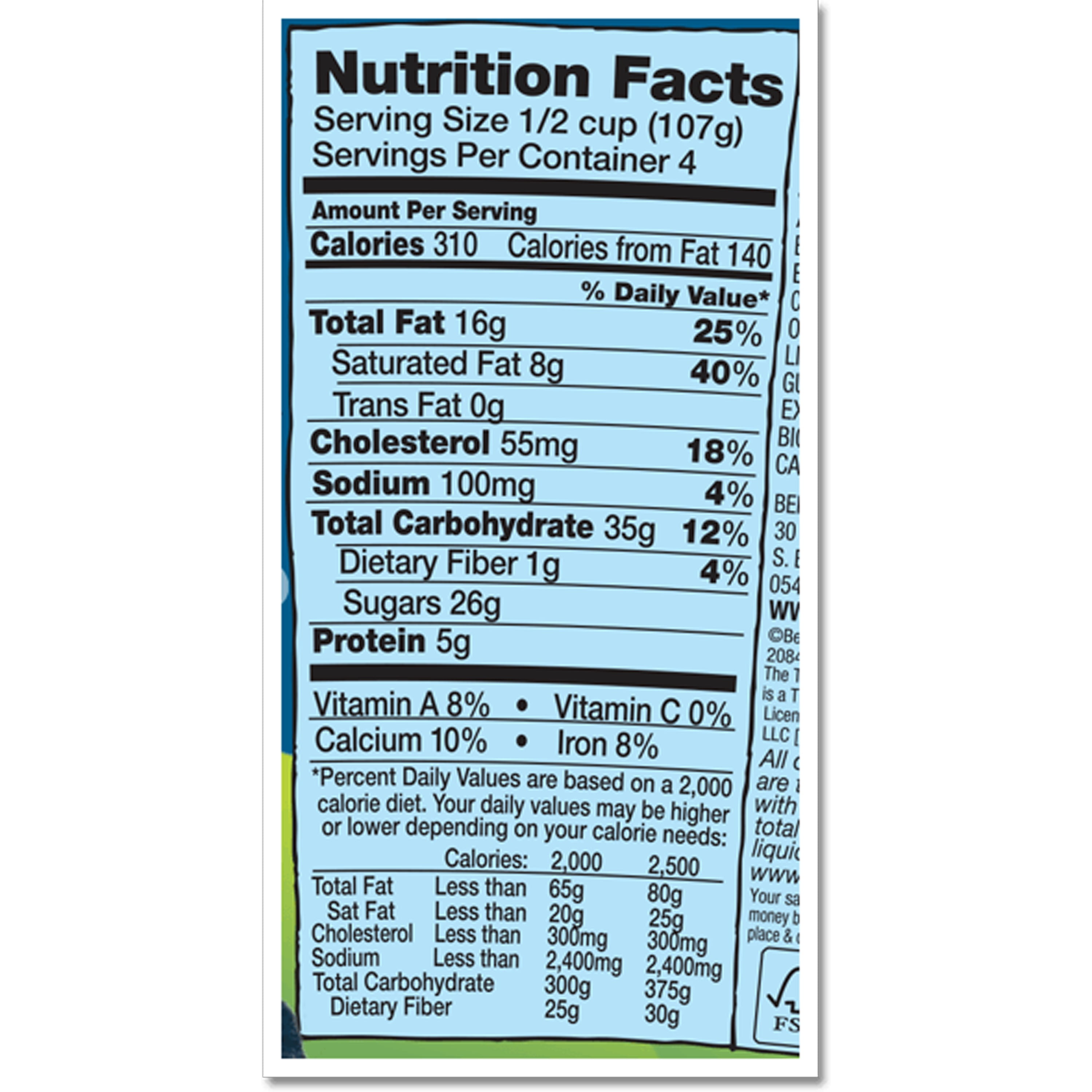 31 Ben And Jerry's Nutrition Label Label Design Ideas 2020