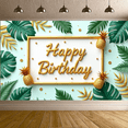 thumbnail image 7 of Decorative Design Birthday Party Banner Tropical Theme Pineapple Leaf Decoration Happy Birthday Banner for Summer Party Celebration Indoor Decoration, 7 of 7