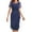 dresses for women clearance-Navy, variant on Homenesgenics Summer Dresses 2025 Women Sexy Solid Short Sleeve Round Neck Lace Mesh Waist Party Dresses Purple M