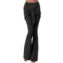 Seductiva Casual Pants for Women Slim Fit Skirt Pants with High Waist and Effect Two Pieces of Slim Fit Lifting Casual Leggings Pleated Pants Soft Leggings for Women 1PC
