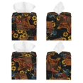 thumbnail image 2 of Balery Embroidery Chicken Rooster And Sunflowers Porta Pañuelos de Cuero con Estampado – Funda Moderna Cuadrada para Caja de Pañuelos, Dispensador 5x5x5'', 2 of 7