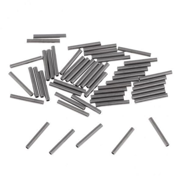 2x 50x Tubo Conector de Cobre de Sedal Pesca Aparejos Atención Gran Pescado Diversión 2 piezas