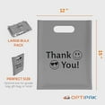 thumbnail image 2 of OPTIPAK Plastic Bags with Handles – 12x15 Merchandise Bags for Small Business, Die-Cut Retail Boutique & Shopping Bag, Goodie Bag & Trade Show Supplies – Thank You (Pack of 100), 2 of 5