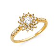 thumbnail image 2 of 0.95ct Halo Flower Round Set CZ Bridal 14k White Gold Engagement Ring, 2 of 2