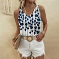 thumbnail image 2 of Cathalem Débardeurs Grande Taille pour Femmes Été Col Rond Basique Décontracté T-Shirt Uni Blouses, Marine P, 2 of 5