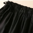 thumbnail image 6 of High Waist Wide Leg Pants for Women Tie Knot Baggy Comfy Womens Summer Flowy Cotton Linen Palazzo Pants Trousers, 6 of 6