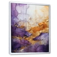 thumbnail image 2 of Designart "Gold Purple Fractal I" Abstract Floater Framed Wall Art Print, 2 of 7