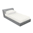 thumbnail image 2 of Ambesonne Palm Leaf Fitted Sheet & Pillow Sham Set, Eggshell Leaves Exotic, Twinxl, Eggshell White, 2 of 2