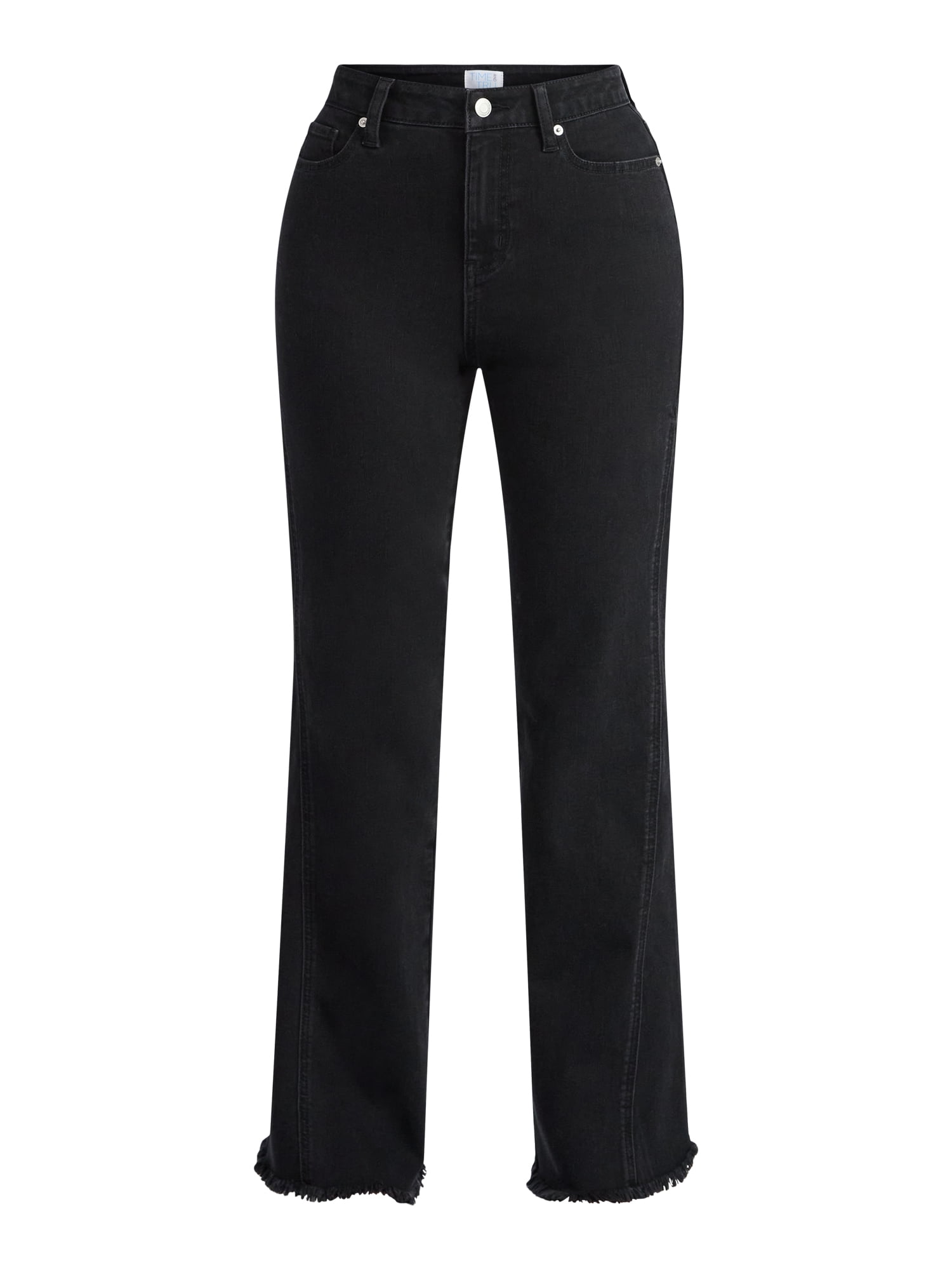 Time and Tru Women's High Rise Flare Jeans With Side Seam Details, 32" Inseam, Sizes 0-20