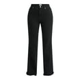 thumbnail image 4 of Time and Tru Women's High Rise Flare Jeans With Side Seam Details, 32" Inseam, Sizes 0-20, 4 of 4