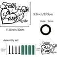 thumbnail image 2 of Art Word Wall Decor Heart Vintage Metal Hanging Faith Hope Love Wall Sculpture Black Modern Simple Ornaments Accessories for Living Room Bedroom Outdoor Rustic Courtyard 11.8inx9.2in, 2 of 9