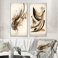 thumbnail image 1 of Designart "Movement in Brown and Black I" Abstract Minimalism Framed Wall Art Set Of 2 - Brown Abstract Frame Gallery Set For Office Decor, 1 of 6
