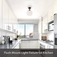 thumbnail image 5 of Aspen Creative 63022-3, 2-Light Flush Mount in Matte Black with Alabaster Glass, 11-1/4" Dia., 5 of 7