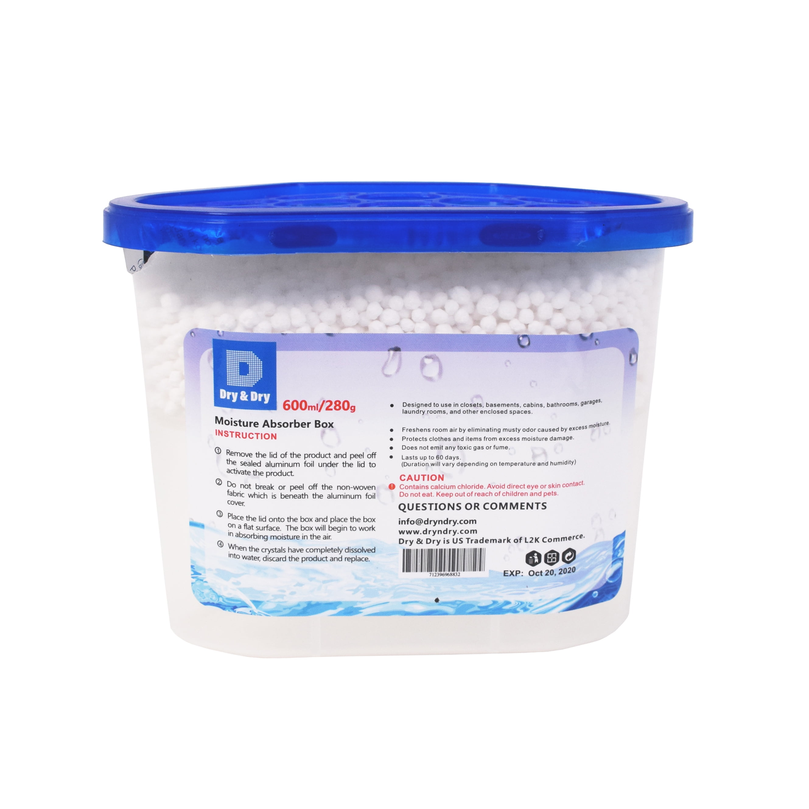 Dry & Dry [72 Pack] Moisture Absorber & Odor Eliminator Tub to Control