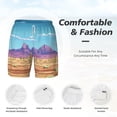 thumbnail image 5 of Lsque Mens Swim Trunks Pixel Desert Landscape Pattern - Bathing Suit Compression Liner - Beach Swim Shorts Swimwear - (S-3XL) - Stretch Quick Dry -X-Large, 5 of 9