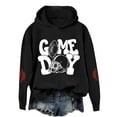 thumbnail image 2 of Women's Football Long Sleeve Hoodies Crew Neck Rugby Graphic Printed Hooded Sweatshirt Loose Fit Tops Fall Y2K Pullover Shirt, 2 of 3