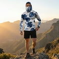 thumbnail image 6 of GrmtClth Mens Long Sleeve Sun Protection Shirts Lightweight Moisture Wicking Hoodie Fishing Hiking Swimming Running Camo Rash Guard SPF UV Hoodie with Face Mask Blue L, 6 of 6