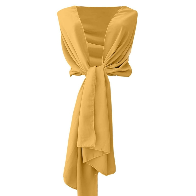 MESSUEN Sheer Shawl Silk Shawl for Dress Womens Scarfs Ladies Scarves  Women's Fashion Scarves Womens Poncho Tops Yellow S - Walmart.com