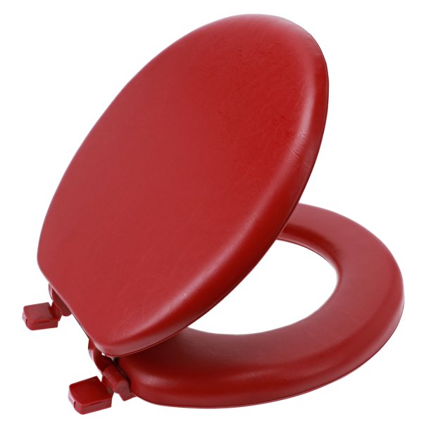 Ginsey Round Soft Cushion Toilet Seat, Merlot Red