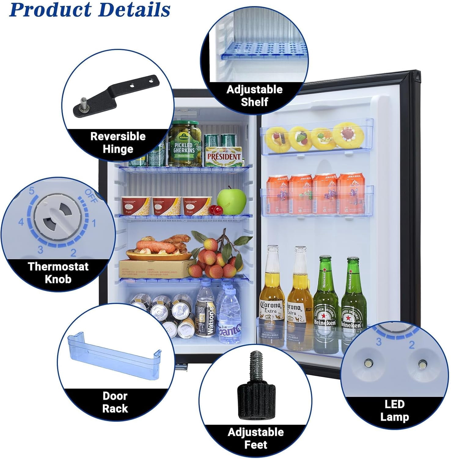 Smad 1.7 cu ft 12V/110V Truck Refrigerator Dometic RV Camper Fridge Car Cooler