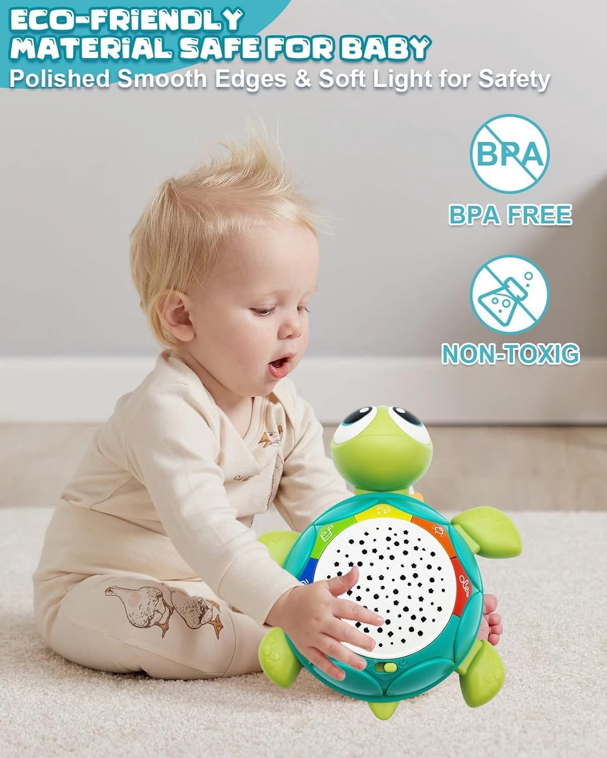 Baby Crawling Toys,  Musical Toys with Light & Sound, Early Educational Toy, Turtle Crawling Toys Walking Toys for Boys Girls
