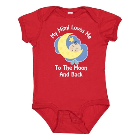 

Inktastic My Mimi Loves Me to the Moon and Back Gift Baby Boy or Baby Girl Bodysuit