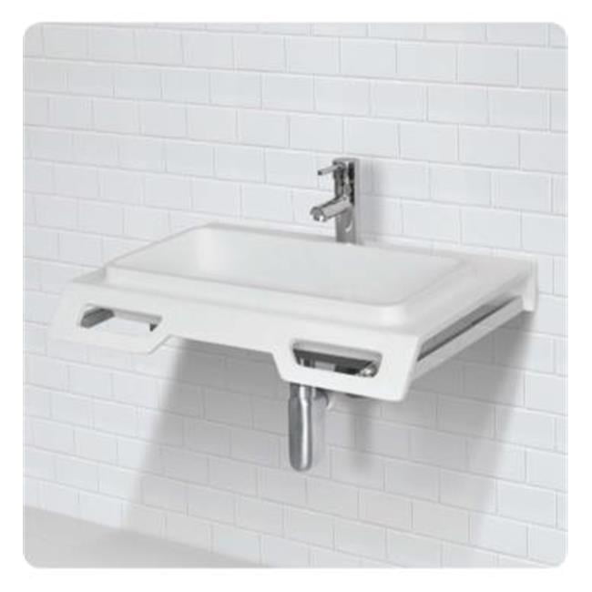 Solid Surface ADA Compliant Wall Mount Lavatory Sink with Splash Guard