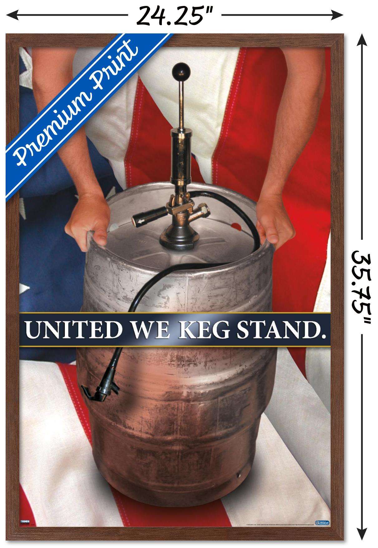 United We Keg Stand Wall Poster, 22.375" x 34", Framed