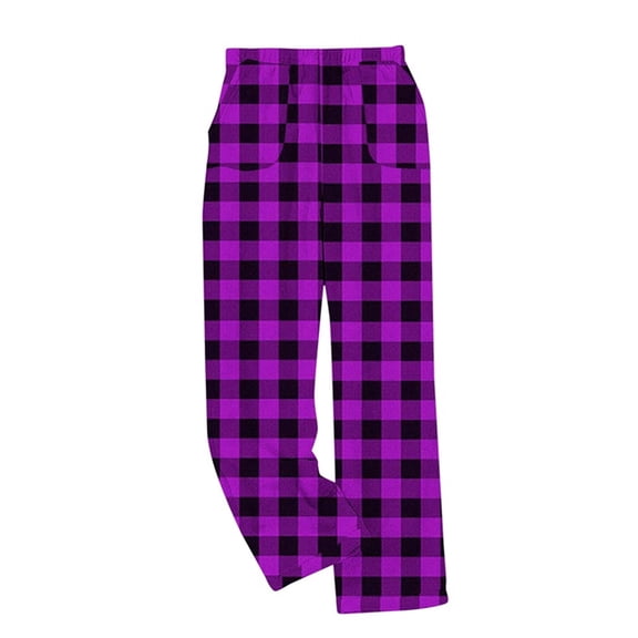 2026 Winter Women Plus Size Pajama Pants Plaid Comfy Lounge Pj Pants Sleep Bottoms Flannel Pajamas Pant with Pockets