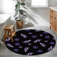 thumbnail image 3 of Purple Olive Fruits Round Area Rug 3Ft Washable Small Circle Rugs for Kitchen Entryway, Spring Farm Branches Leaves Plants Black Non-Slip Carpet Floor Mats Indoor Outdoor Carpet Runner Home Decor, 3 of 8