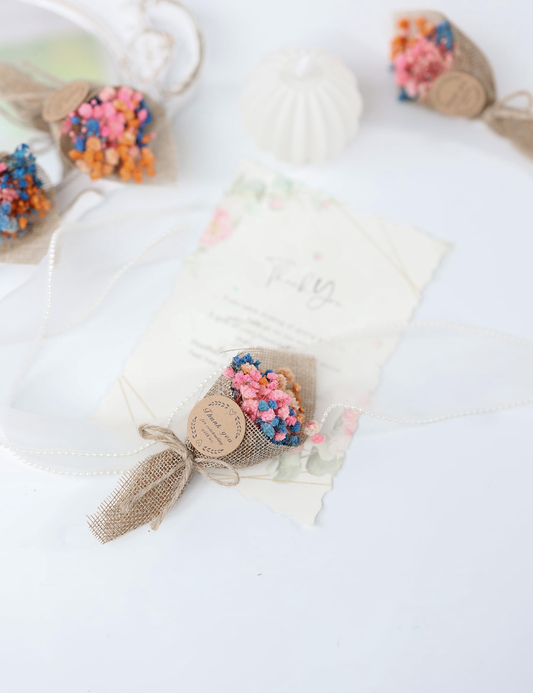 20-piece Set Mini Dried Flowers Bouquet For Wedding Favours Guests  Shower Party Favors Bridal Gifts Baptism. (mixed)