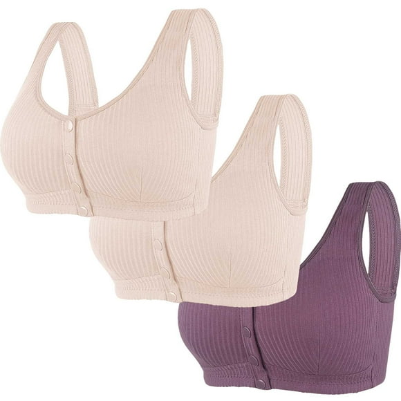 Wancir Bras for Women 2025 New Ladies plus size Traceless Comfortable No Steel Ring Breathable Gathering Front Opening Buckle Bra Woman Underwear