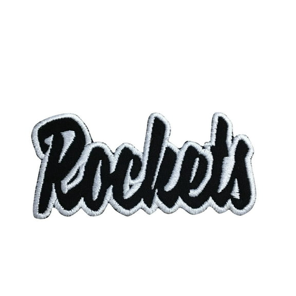 Rockets - Black/White - Team Mascot - Words/Names - Iron on Applique/Embroidered Patch