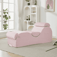 thumbnail image 3 of Puremind Yoga Chaise Lounge Chair, Chaise Lounge for Yoga with Headrest/Waist Pad/Foot Pad/Side Pockets,Yoga Chair for Relaxation Stretching, Pink, 3 of 10