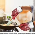 thumbnail image 4 of Cute Oven Mitts,Red Christmas Snowflake Pattern Oven Mitt 2-Pack Set,Kitchen Gloves for Oven,Heat Resistant Oven Mitts 7.7"x12", 4 of 7