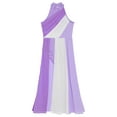thumbnail image 4 of iiniim Kids Girls Sleeveless Halter Neck Modern Lyrical Ballet Dance Color Block Leotard Dress Dancewear Light Purple 10, 4 of 7