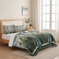 thumbnail image 5 of Queen Quilt Set 90''x96'', Vintage Floral Lightweight Bedspread Coverlet with 2 Pillow Shams, Retro Abstract Art Summer Flowers Watercolor Breathable All Season Quilt Bedding for Bedroom/Guest Room, 5 of 9